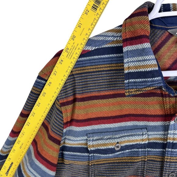 Eddie Bauer Mens XL Striped Long Sleeve Button Up Soft Flannel Shacket Western - Picture 13 of 16